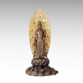 Buddha-Statue Heilige Avalokitesvara Bronze-Skulptur Tpfx-073